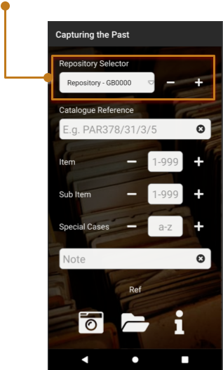 Capturing The Past - repository selection (Android)