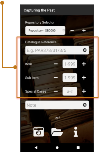 Capturing The Past - refnum entry (Android)