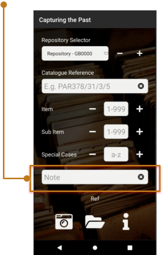 Capturing The Past - Optional notes (Android)