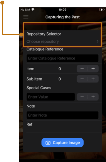 Capturing The Past - repository selection (iPhone)